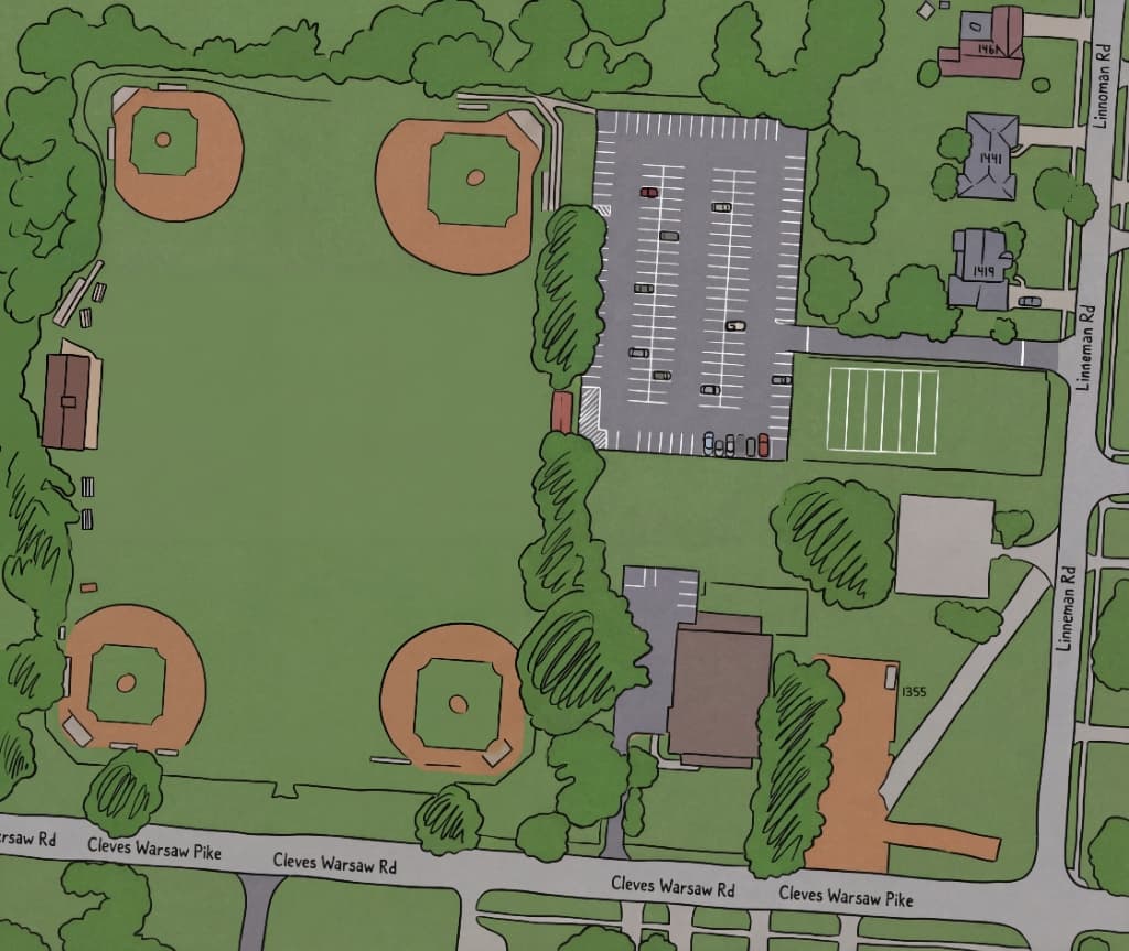 Aerial view of the Schott Classic fields