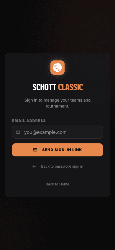 Schott Classic email sign-in link screen