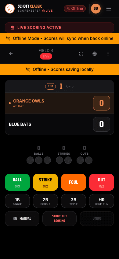 Schott Classic offline score saving indicator